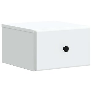 vidaXL Cabinet de chevet mural avec tiroir Blanc 34 5 x 33 x 20 cm