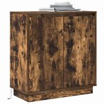 vidaXL Buffet LED Chêne fumé 71 x 34 5 x 75 cm Bois d'ingénierie
