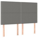 vidaXL Sommier à lattes de lit avec matelas Gris foncé 140x200cm Tissu