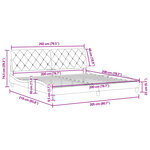 vidaXL Cadre de lit sans matelas gris foncé 200x200 cm velours