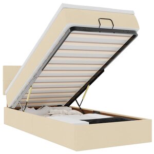 vidaXL Lit ottoman avec matelas crème 100x200 cm tissu