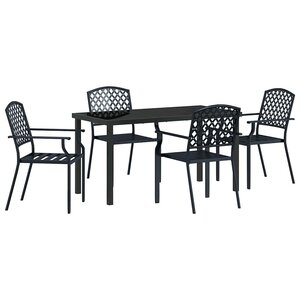vidaXL Ensemble de salle à manger pour jardin 5 Pièces Anthracite