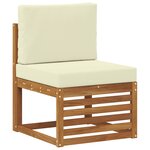 vidaXL Ensemble de canapés d'extérieur 6 pc Naturel et Crème Polyester