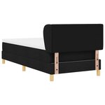 Lit box spring en tissu noir avec matelas 100x200 cm