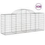 vidaXL Paniers à gabions arqués 30 Pièces 200x50x80/100 cm Fer galvanisé