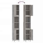 vidaXL Armoire de bain sonoma gris 30x30x190 cm bois d'ingénierie