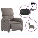 vidaXL Fauteuil inclinable électrique Taupe Tissu