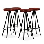 vidaXL Ensemble de bar 9 Pièces Bois de récupération et cuir véritable