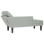 vidaXL Fauteuil long et coussin et accoudoir droit gris clair velours