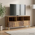vidaXL Meuble TV 102 x 34 5 x 50 cm Bois ancien Bois d'ingénierie