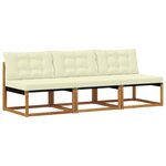 vidaXL 3 Pièce Sofa de milieu extérieur Bois d'Acacia Massif Naturel