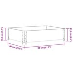 vidaXL Jardinière gris 80x60 cm bois massif de pin