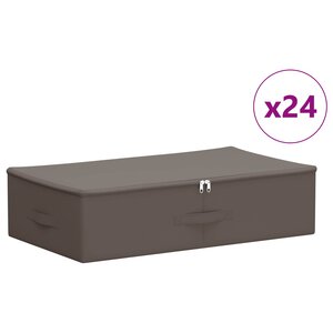 vidaXL Boîte de rangement 24 Pièces Gris 70 x 40 x 18 cm Tissu intissé