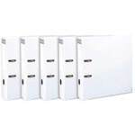 Lot De 5 Classeurs À Levier Intérieur Et Extérieur En Polypropylène - Dos De 80mm - Mécanique Prem'touch - A4 - Blanc - X 2 - Exacompta