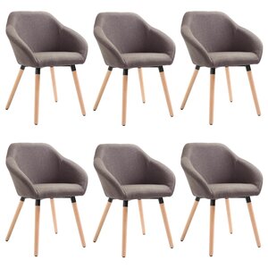 vidaXL Chaises à manger lot de 6 taupe tissu