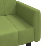 vidaXL Canapé-lit à 2 places vert clair velours