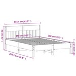 vidaXL Cadre de lit sans matelas cire marron 150x200cm bois pin massif