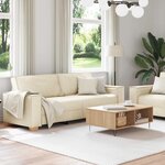 vidaXL Canapé 2 Pièces Beige 220 x 80 x 84 cm Tissu en lin mélangé
