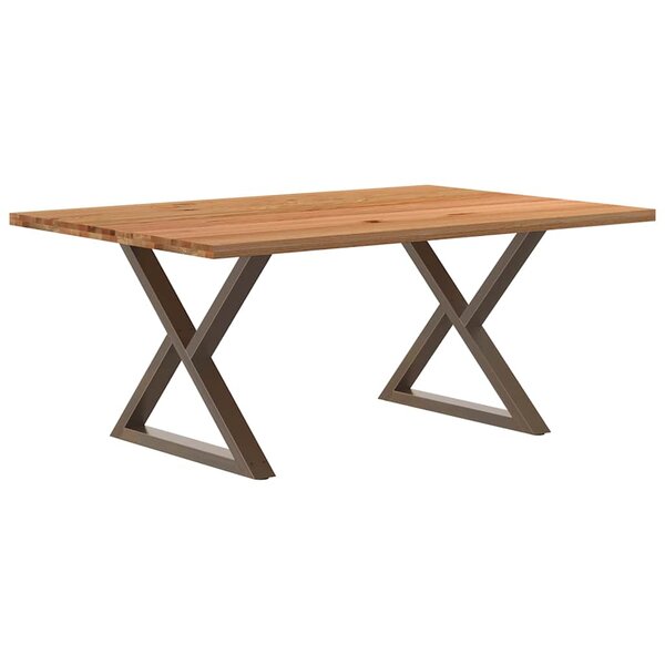 vidaXL Table à manger marron clair bois de chêne massif rectangulaire