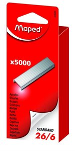 Boite de 5000 agrafes 26/6 zinguées MAPED