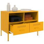 vidaXL Meuble TV jaune moutarde 68x39x50 5 cm acier