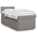 vidaXL Sommier à lattes de lit avec matelas Taupe 90x200 cm Tissu