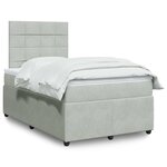 vidaXL Sommier à lattes de lit et matelas gris clair 120x190cm velours