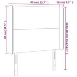 vidaXL Tête de lit avec oreilles Gris clair 83x16x118/128 cm Velours