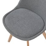 Lot de 2 chaises de salle à manger salon design moderne cuisine bouclé gris 03_0009612