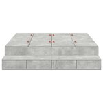 vidaXL Cadre de lit de rangement Gris béton 160x200 cm