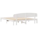 vidaXL Cadre de lit avec tête de lit Blanc 180x200 cm Bois massif Pin
