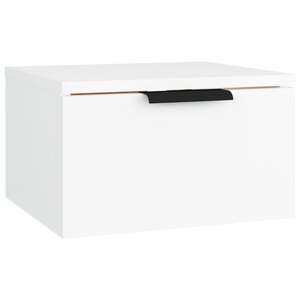 vidaXL Table de chevet murale blanc 34x30x20 cm