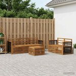 vidaXL Ensemble de canapés d'extérieur 6 pc Naturel