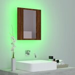 vidaXL Armoire à miroir LED de salle de bain chêne marron 40x12x45 cm