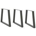 vidaXL Pieds de table à manger en V 3 pièces Anthracite 70 x (72-73 3) cm Acier