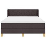 vidaXL Lit à ressorts Marron foncé et Blanc 140 x 190 cm tissu