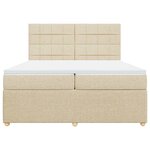 vidaXL Sommier à lattes de lit avec matelas Crème 200x200 cm Tissu