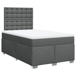 vidaXL Sommier à lattes de lit avec matelas Gris foncé 120x200cm Tissu