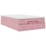 vidaXL Lit ottoman avec matelas rose 120x190 cm velours