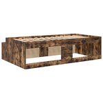 vidaXL Cadre de lit avec rangement Chêne fumé 100 x 200 cm