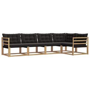 vidaXL Ensemble de canapés d'extérieur 5 pc Blanc et noir