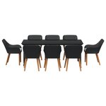 vidaXL Ensemble de Salle à Manger Jardin 9 Pièces Noir Poly Rattan