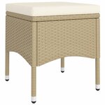 vidaXL Ensemble de bistro 5 Pièces Résine tressée et verre trempé Beige