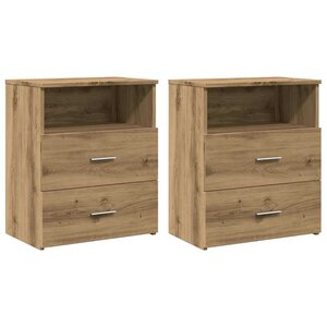 vidaXL Tables de chevet 2 Pièces chêne artisanal bois d'ingénierie