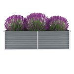 vidaXL Lit surélevé de jardin Acier galvanisé 160x40x45 cm Gris