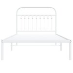 vidaXL Cadre de lit métal sans matelas et tête de lit blanc 100x190 cm