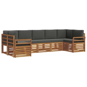 vidaXL Ensemble de canapés d'extérieur 7 pc Naturel et Anthracite