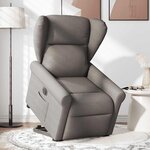 vidaXL Fauteuil inclinable électrique taupe tissu