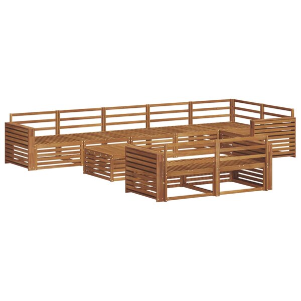 vidaXL Ensemble de canapés d'extérieur 9 pc Naturel