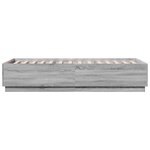 vidaXL Cadre de lit avec LED sans matelas sonoma gris 90x200 cm